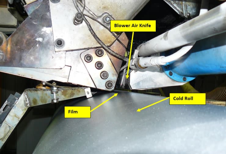 cortina de aire industrial en industria plástica
